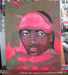 Mardi Gras Indian roughed out, day 1