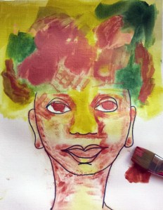 Beginning Woman with Flower Hat