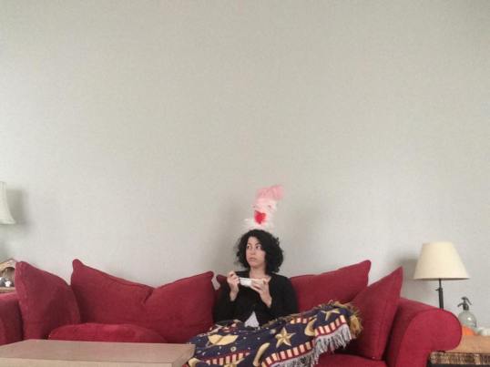 Pussyfooter eating cereal the morning after. Clearly not ready for the party to be over