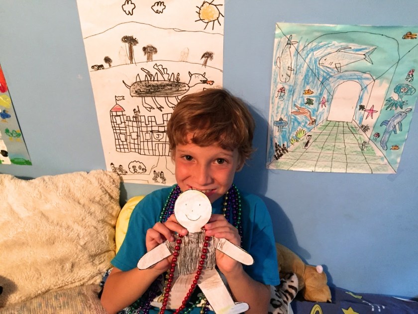 Joe and Flat Joe at home.